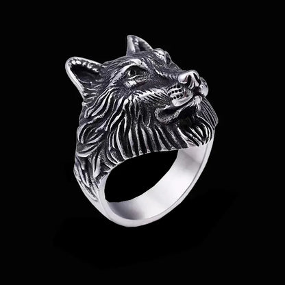 Vintage Viking Wolf head ring