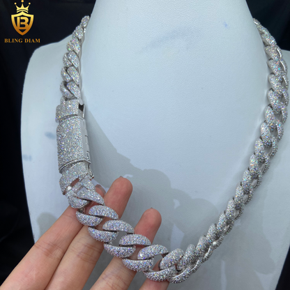 Iced Out Mosaic Setting Moissanite Cuban Chains