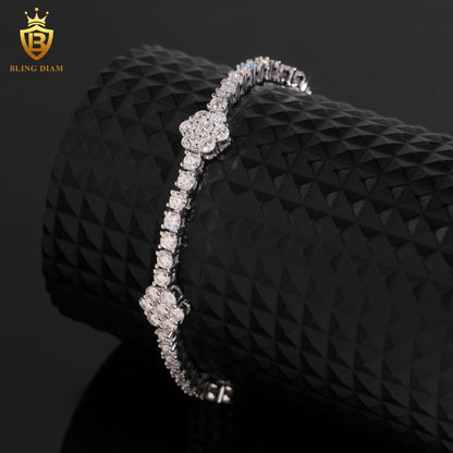 Flower Moissanite Tennis Bracelet