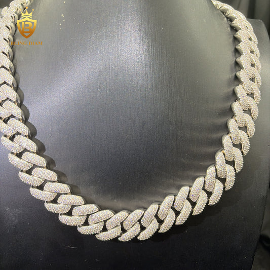 Moissanite 18mm 4 Rows 925 Silver Vvs Custom Chain