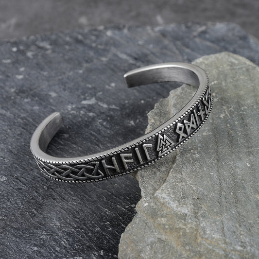 Valknut Irish Celtic Knot Viking Runes Bracelet
