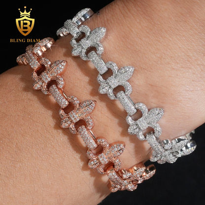Cross Moissanite Cuban Bracelet