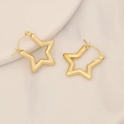 Tarnish Geometric Stud Huggie Hoop Earrings