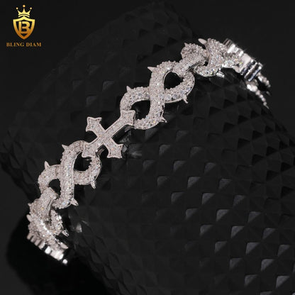 Thorn Cross Infinity Moissanite Bracelet