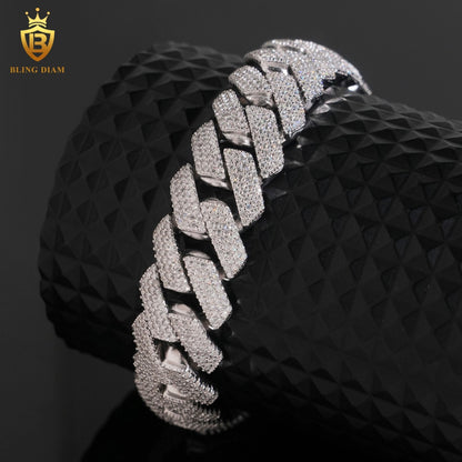4 Row Moissanite Cuban Bracelet