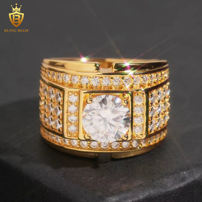 Rapper-style iced-out ring