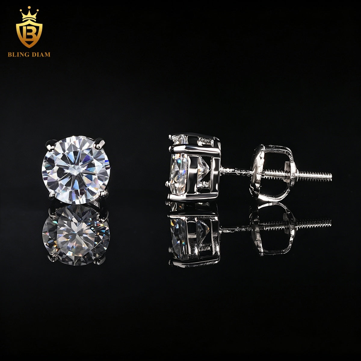 Round-Cut Moissanite Earrings