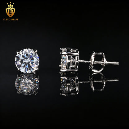 Round-Cut Moissanite Earrings