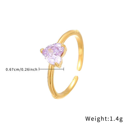 Love Heart Shaped Zircon Ring