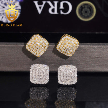 3-Row Moissanite Stud Earrings