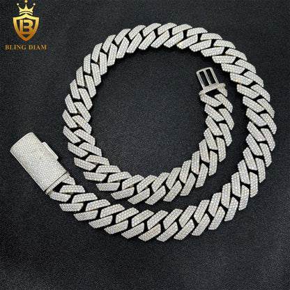 18mm 925 Sterling Silver 3 rows chain