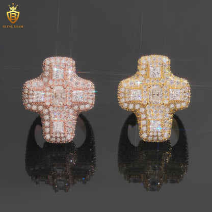 Iced-out cross ring