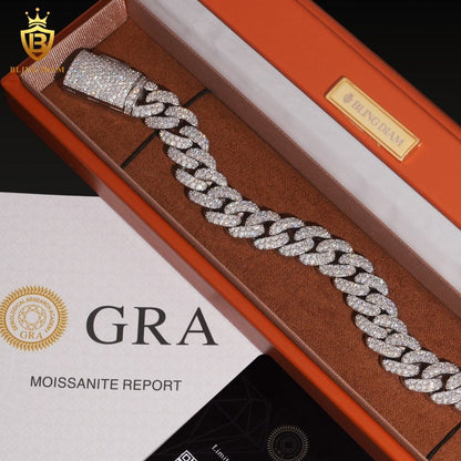 2 Row Iced Out Cuban Link Bracelet