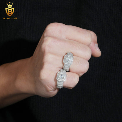 Baguette-cut iced-out ring