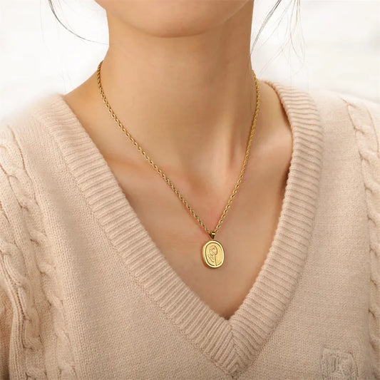 Gold Sunflower Necklace