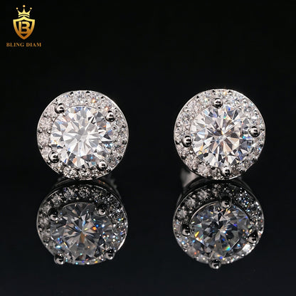 VVS Round Brilliant Moissanite Stud Earrings