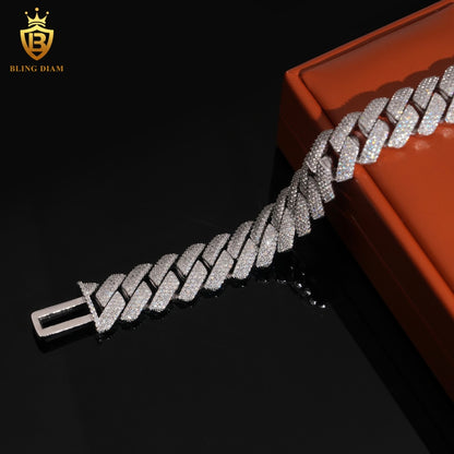4 Row Moissanite Cuban Bracelet