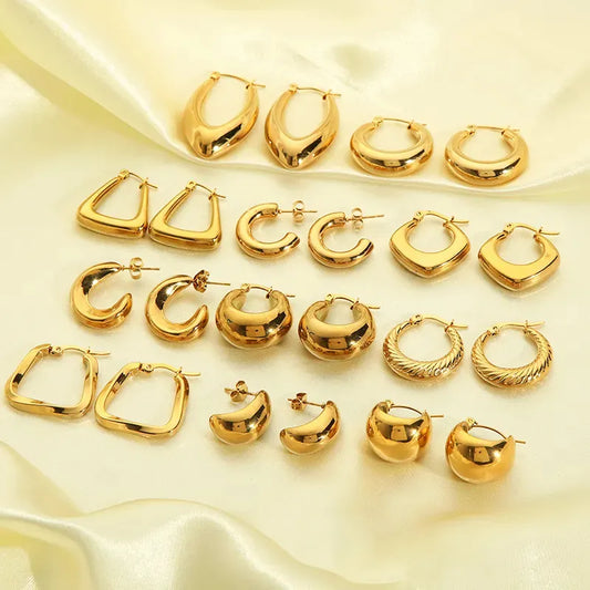 Gold Hoop Luxury Earrings