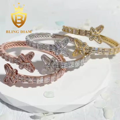 Butterfly Cuban Bangle Bracelet