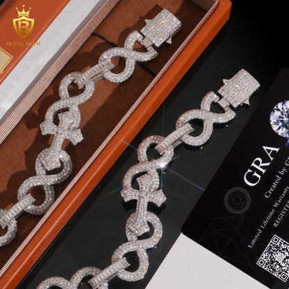 Iced Out Cross Moissanite Cuban Bracelet