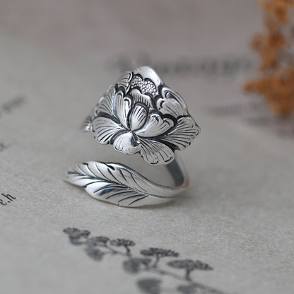 Peony flower Ring