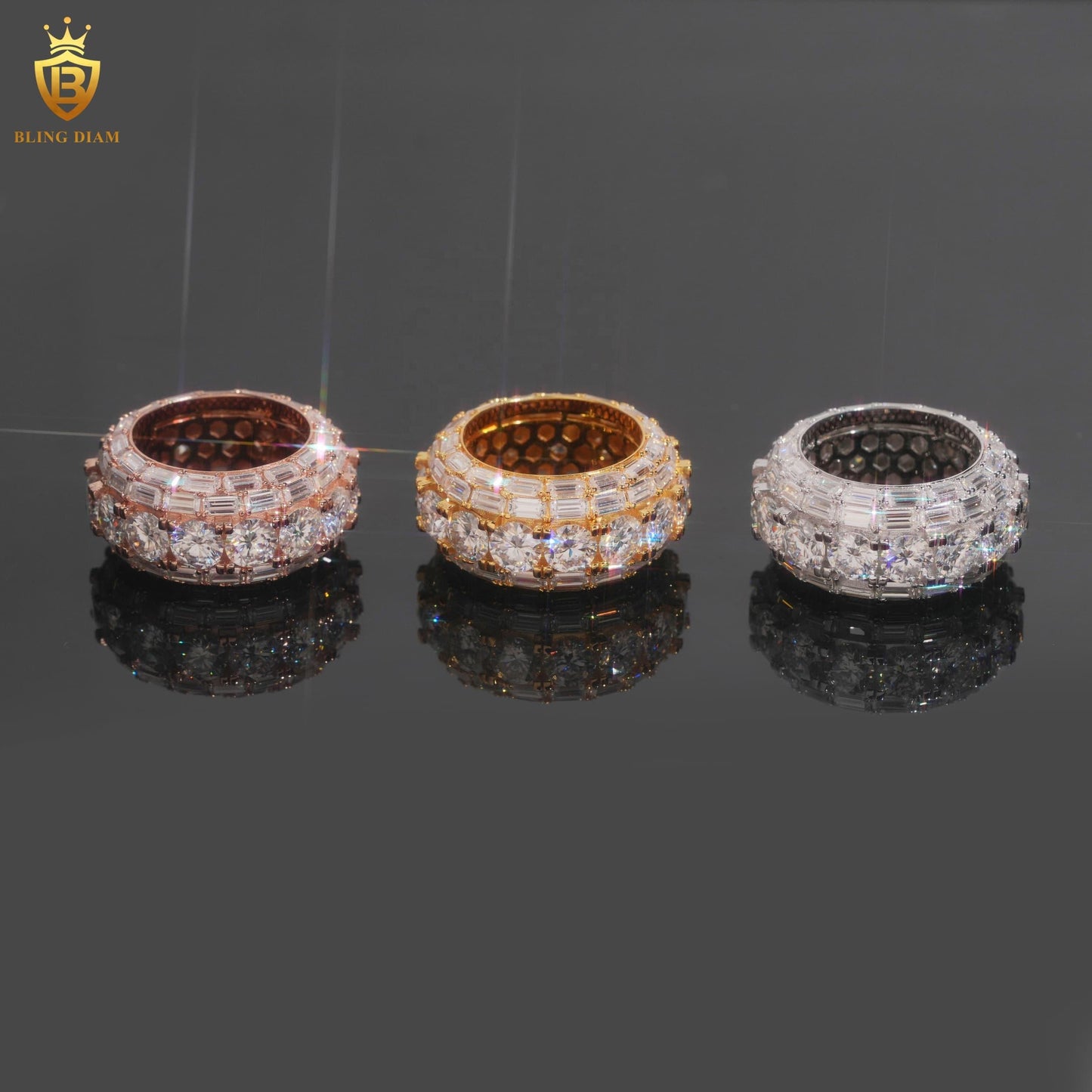 Iced-out hip-hop ring
