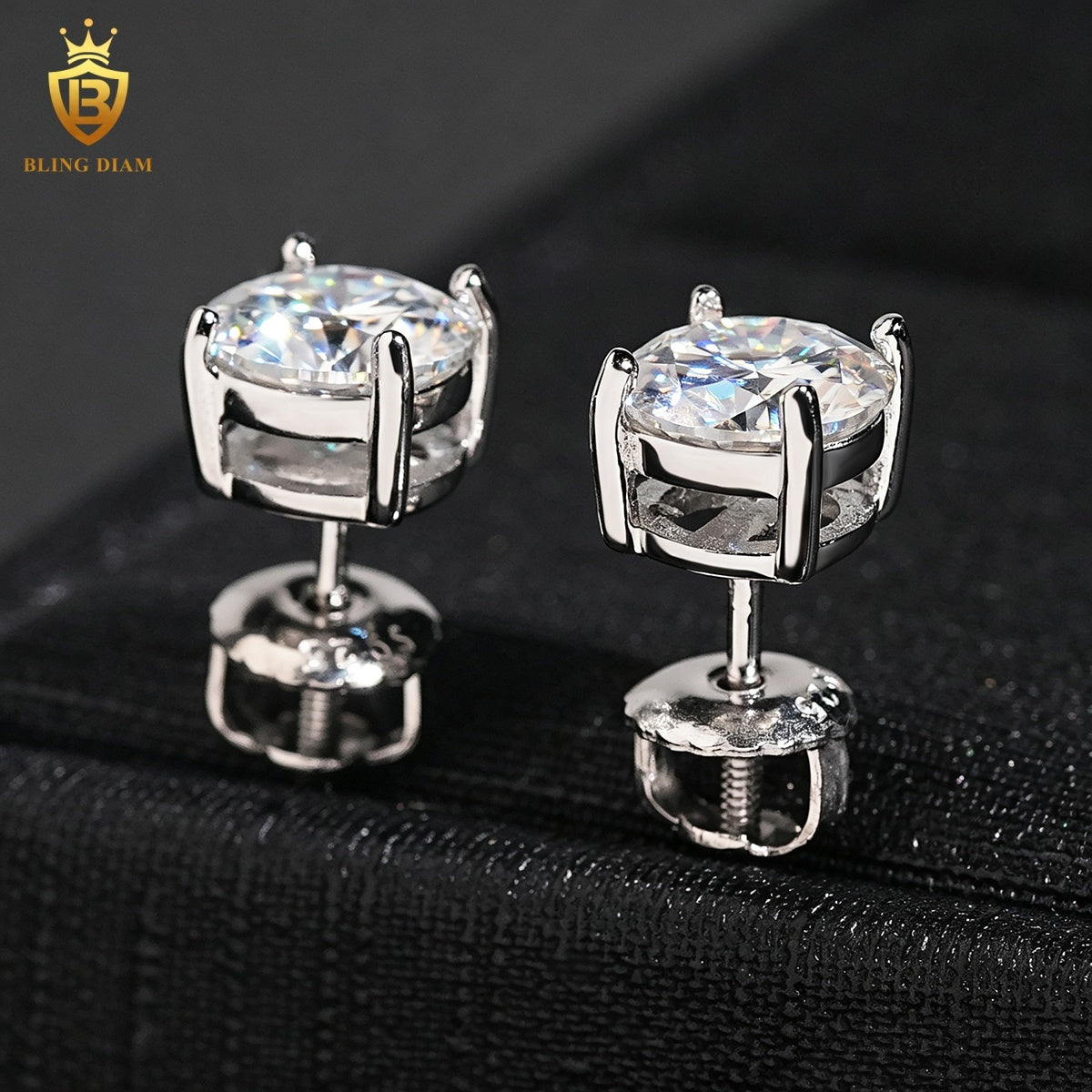 Round-Cut Moissanite Earrings
