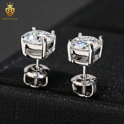 Round-Cut Moissanite Earrings