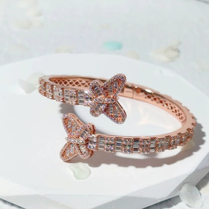 Butterfly Cuban Bangle Bracelet