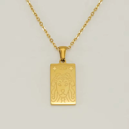 Rectangle Zircon Cross Pendant Necklace