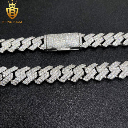 10mm 2Rows 925 Sterling Silver Vvs1 Moissanite chain