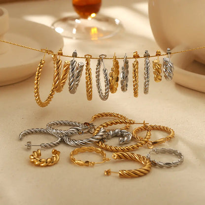 Chunky C-type Hoop Earrings