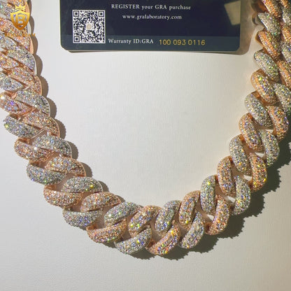 Miossanite 22mm Sterling Silver 925 Miami Cuban Link Chain