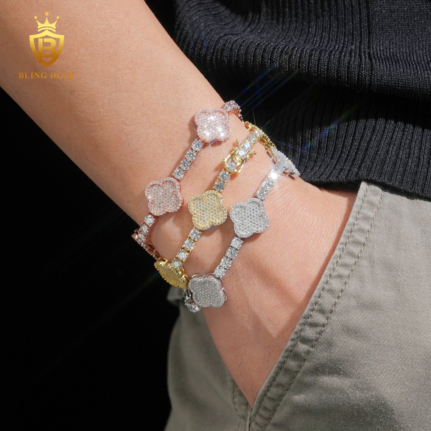 Clover Moissanite Tennis Bracelet