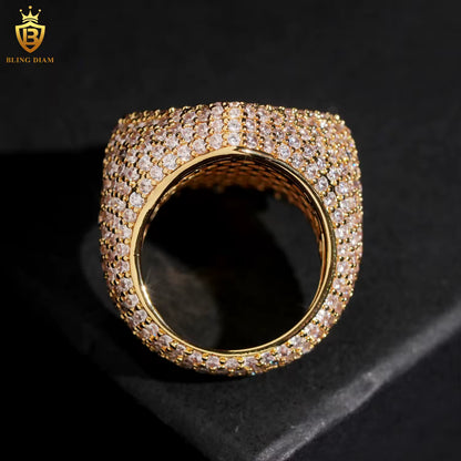 Baguette-cut cross moissanite ring
