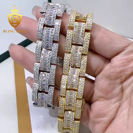 Wide Cuban Link Bracelet - 16mm Moissanite, Available in Gold Plated or Silver