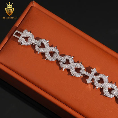 Thorn Cross Infinity Moissanite Bracelet
