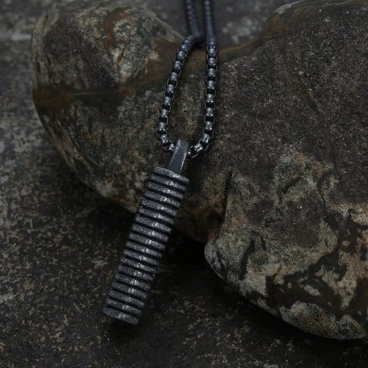 Ribbed Steel Pendant