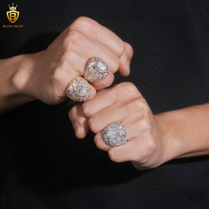 Buss down iced-out ring