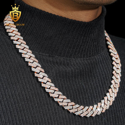 15mm Cuban sterling silver Moissanite Chain