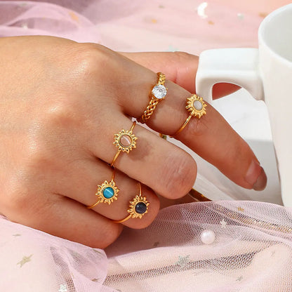 Radiant Sunburst Ring Set