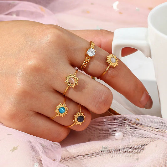 Radiant Sunburst Ring Set