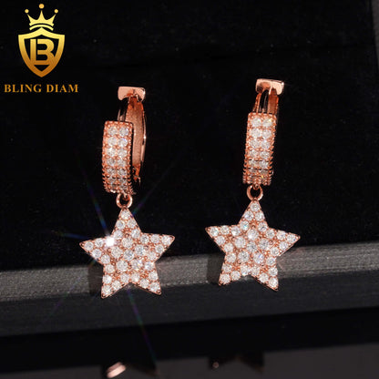Moissanite Star Stud Earrings