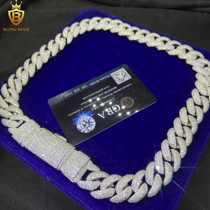 Iced Out Mosaic Setting Moissanite Cuban Chains