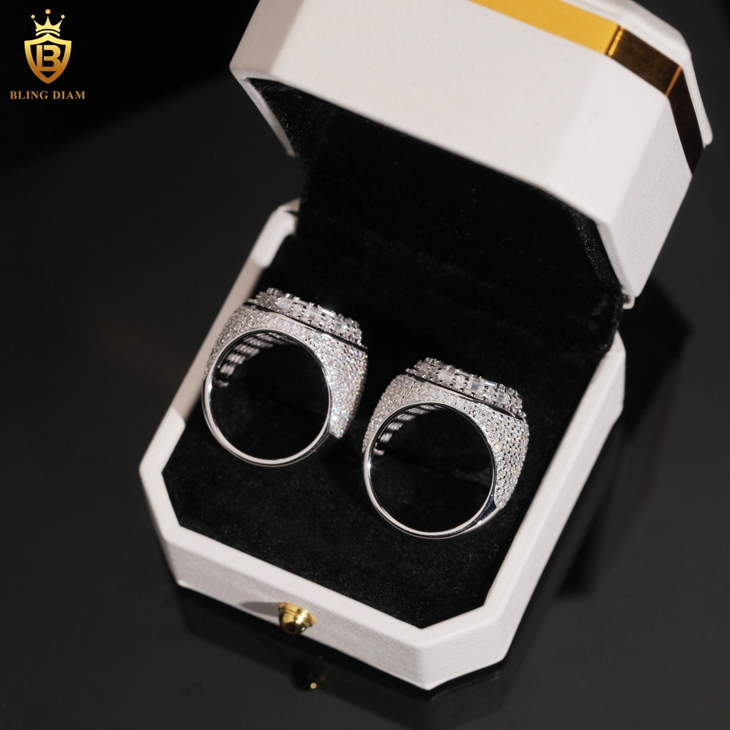 Custom iced-out men’s ring