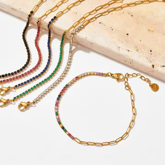 Zircon Paperclip Bracelet