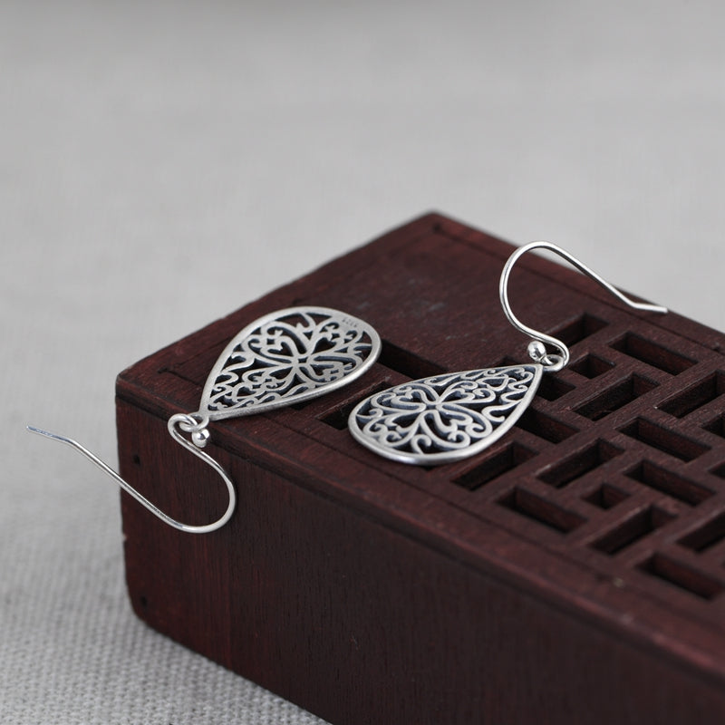 Water Drop Flower Pattern Earrings