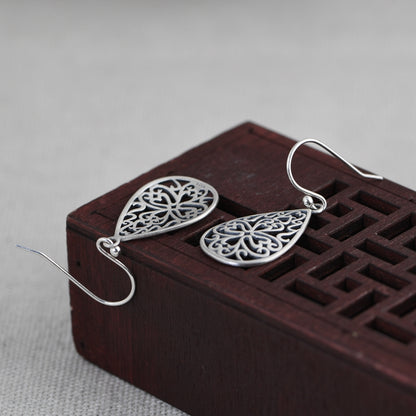 Water Drop Flower Pattern Earrings