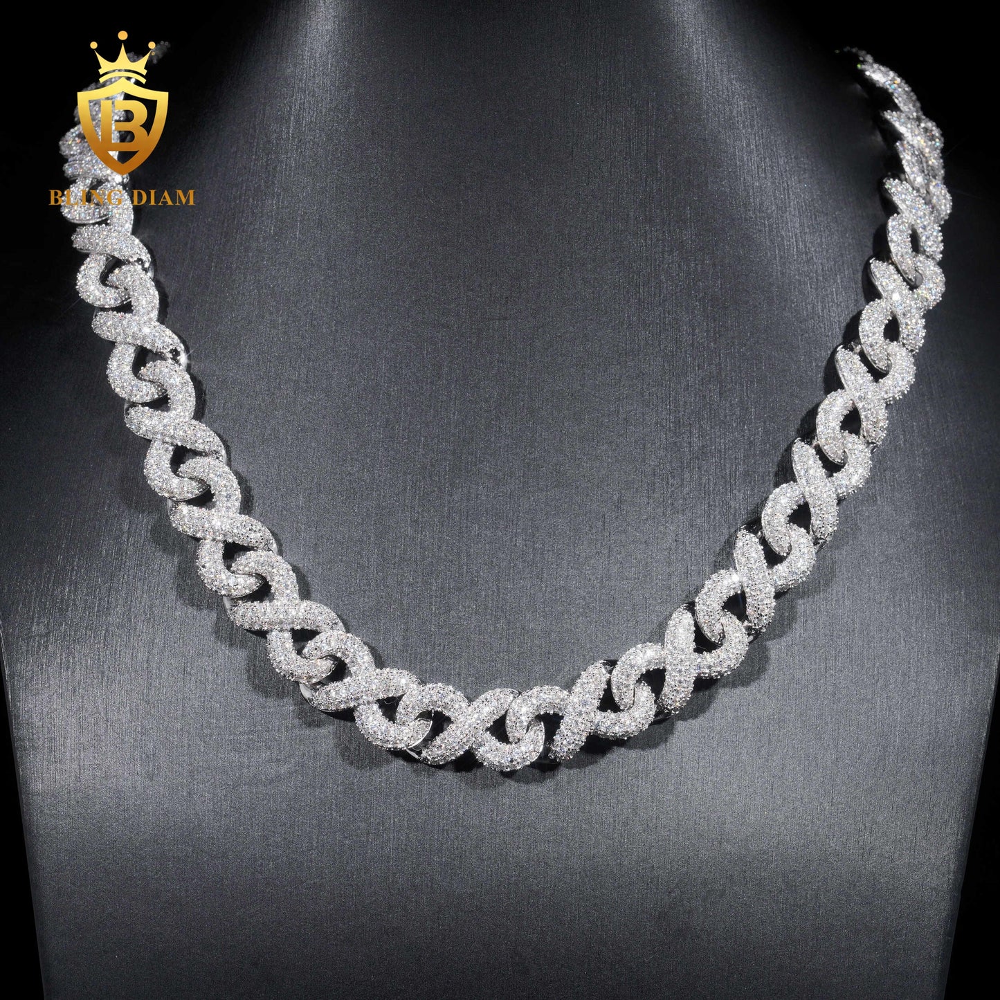 8MM VVS Moissanite sterling silver Cuban chain