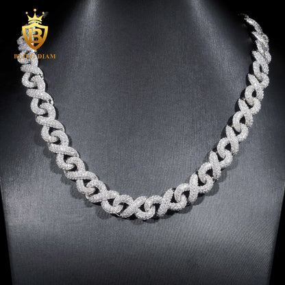 8MM VVS Moissanite sterling silver Cuban chain